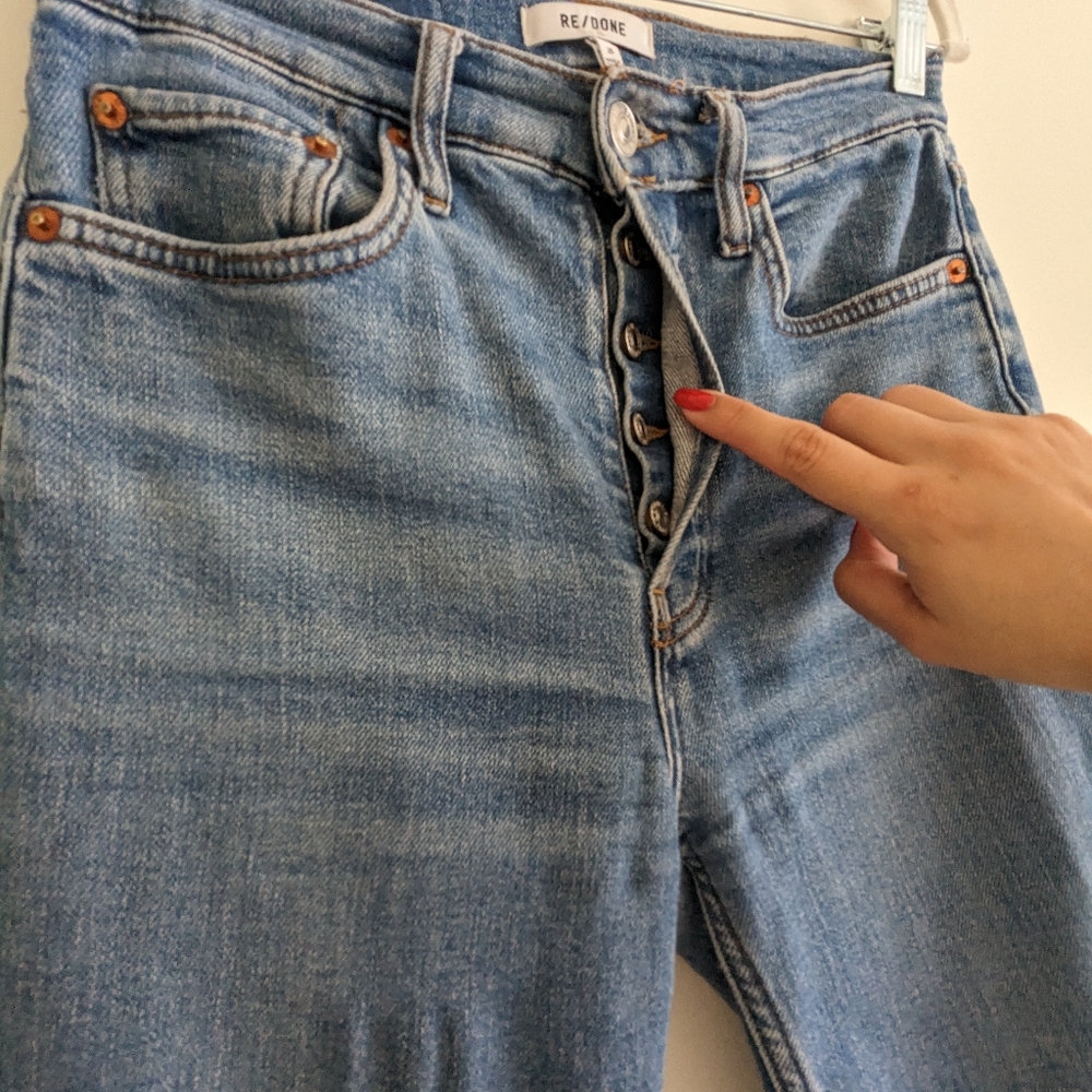 Re/done Stove Pipe Jeans size 26 Dusted Blue - Picture 4 of 13